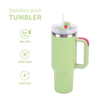 Gobelet de Voyage de Gros 40 oz H2.0, en Acier Inoxydable à Double Paroi Sous Vide, Tasse Cadeau avec Poignée et Paille, Personnalisation de Logo Gratuite