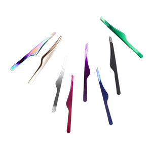 Pinzas para Cejas con Punta Inclinada, Marca Privada, Depilación, Color Arcoíris, Cuidado Personal, Acero Inoxidable - Product Image 1