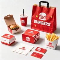 Boîte en papier personnalisée avec logo pour emporter, de qualité alimentaire, pour hot-dogs, poulet frit, hamburgers, pour restaurants