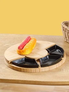 <span class=keywords><strong>Planche</strong></span> à fromage ronde <span class=keywords><strong>planche</strong></span> à <span class=keywords><strong>pain</strong></span> de cuisine en bambou bol en céramique avec ensemble de couteaux - Product Image 6