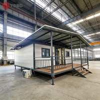 Maison préfabriquée extensible en conteneur de 20 pieds et 40 pieds, construction rapide, villa préfabriquée de luxe portable, 2 chambres avec salle de bain