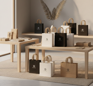 Custom Kraft Paper <strong>Bags</strong> Your Own Logo Fast Food Take Away Packaging Factory Digital Printing Handle Stock Gift Clothing Shoes - Product Image 1