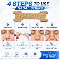 Bandes Dilatatoires Nasales Respirantes Non Tissées Anti-Ronflement Personnalisées pour Faciliter la Respiration et Soulager la Congestion Nasale (Noires)