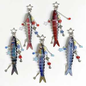 Fish Keychain Bionic Fish Bait Bait Keychain Ocean Small Fish Multi Section Charms <b>Accessories</b> Bag <b>Key</b> Chain Father's Day Gift - Product Image 2