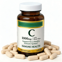 Yetişkinler İçin C Vitamini + Kuşburnu Bağışıklık Destekleyici 1000mg Kaplamalı Tabletler Günde 1 Doz Vejetaryen 100 Adet