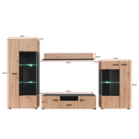 Meubles en bois modernes, vente à bas prix, MOQ 100, ensemble de meubles de salon, table, meuble TV, armoire, unité murale robuste en bois