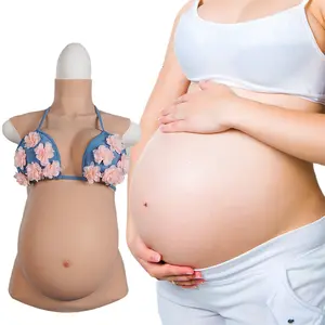 Eta Payudara Palsu Realistis 4/6/9 Bulan Raksasa Palsu Kehamilan Perut Cetakan Crossdresser Silikon Buatan Perut Palsu Perut Hamil