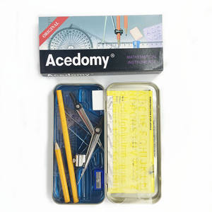 Ensemble de papeterie scolaire 13 pièces, boîte de géométrie, outils de géométrie pour enfants, ensemble de règles de dessin, boîte d'instruments pour enfants - Product Image 3