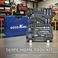 Googking169 Pièces Boîte à outils multifonctionnelle en plastique CRV, facile à transporter, pour usage domestique général, ensemble d'outils à main, kit multifonctionnel