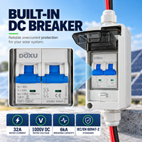Pemutus Sirkuit DC Tenaga Surya Tahan Benturan IK09 32A 1000VDC IP65 Kotak ABS/PC MC4 Pemutus Mini PV Pra-kabel
