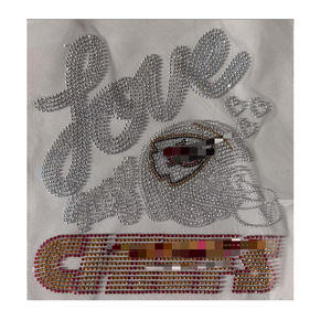 Patch thermocollant Love <span class=keywords><strong>My</strong></span> Dodgers en strass : Design scintillant pour les fans - Product Image 2