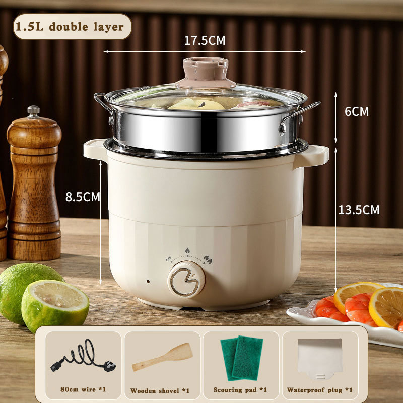 Beige/18cm double layer (with steel steamer)