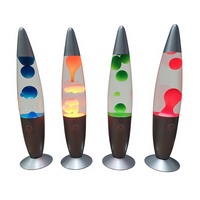 Lampe à cire de lave en aluminium de 16 pouces, lumière de nuit romantique, décoration de table de chambre à coucher, bleu/orange/vert multicolore, cadeau créatif