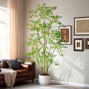 Árbol Artificial de <span class=keywords><strong>Nandina</strong></span> Grande de 6 a 7 Pies de Altura, Planta Artificial Realista para Decoración de Interiores y Exteriores, Hogar, Oficina, Sala de Estar, Dormitorio, Porche - Product Image 2