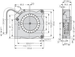 RL90-18/56 90 มม. AC เครื่องเป่าลมแบบแรงเหวี่ยง 230VAC 2550RPM 65CFM 22W เครื่องวิเคราะห์ก๊าซ พัดลมระบายอากาศในห้องปฏิบัติการ - Product Image 3