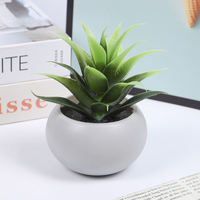Planta Suculenta Artificial de 9x10.5cm, Ecológica, de Alta Simulación, en Maceta Blanca de Plástico Verde, Decoración de Escritorio para Interiores y Exteriores