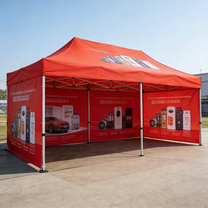 เต็นท์พับได้สำหรับงานแสดงสินค้า กีฬา และงานอีเว้นท์กลางแจ้ง ขนาด 10x20 เมตร ทำจากอลูมิเนียม ผ้าใบอ๊อกซ์ฟอร์ด พิมพ์ลายด้วยเทคนิค Dye Sublimation พร้อมคุณสมบัติกันไฟ - Product Image 3