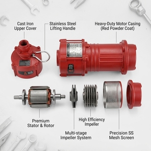 Petite <span class=keywords><strong>pompe</strong></span> submersible électrique multi-étages 3m³/<span class=keywords><strong>h</strong></span> 35m de hauteur de refoulement Q3 pour l'eau propre, idéale pour la circulation d'eau dans les jardins, les paysages et les fontaines - Product Image 3