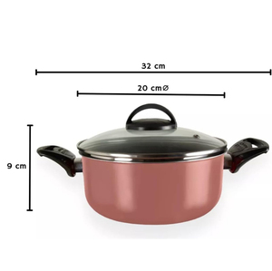 Chất lượng cao không dính 14 cái nhôm nấu ăn chậu và chảo saucepot soong Frying Pan không dính màu hồng Cookware Set - Product Image 2