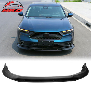 Lèvre de pare-chocs avant compatible avec Honda Accord 2023-2025 11e génération, style IKON V1, noir mat PP, 4 pièces, kit carrosserie de haute qualité - Product Image 1