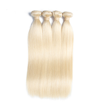 Extensions de cheveux humains brésiliens vierges à cuticules alignées, lisses, en vison épais, 40 pouces, blond 613, pour livraison directe