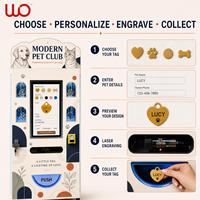 Distributeur automatique de médailles d'identification pour animaux de compagnie avec gravure laser, SDK intégré, écran tactile et gestion cloud pour la personnalisation des chiens/chats