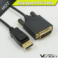 1.8m 디스플레이 포트 DP 20 핀 수 DVI-D 24 + 1 핀 수 연결 케이블