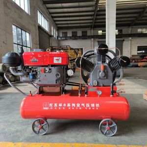 Compressore d'aria portatile diesel Hongwuhuan W2.85/5 con pistone lubrificato, pompa raffreddata ad acqua da 5 bar, avviamento automatico, per miniera, con cuscinetti a giunto - Product Image 4
