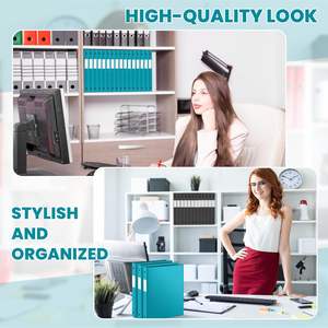 Classeur à 3 anneaux de 0,5 pouce, compatible <span class=keywords><strong>A4</strong></span>, en plastique souple, capacité de 140 feuilles, <span class=keywords><strong>avec</strong></span> 1 pochette, organisateur polyvalent pour le bureau - Product Image 5