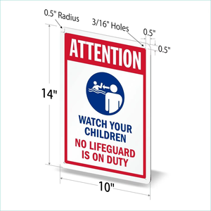 Attention Surveillez vos enfants Panneau en aluminium-Panneau d'avertissement de sécurité extérieur durable - Product Image 3