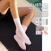 Chaussettes de Pilates et de ballet personnalisées de haute qualité, antidérapantes, en coton, avec grip pour le yoga et le sport, logo sur le dessous, pour la saison printanière