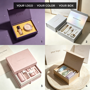 Boîte cadeau de luxe haut de gamme personnalisée pour grossistes, avec couvercle, doublure en éponge blanche et fermeture magnétique, pour coffret de soins de la peau - Product Image 3
