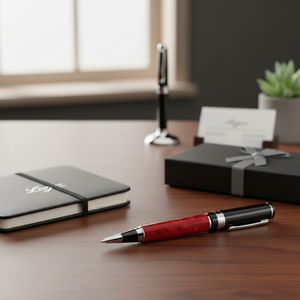 Stylo bille en marbre rouge avec logo personnalisé, stylo en métal original avec une largeur d'écriture de 0,5 mm pour cadeaux et promotions - Product Image 3