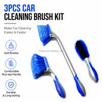 Lot de 3 brosses de detailing automobile, brosses de nettoyage pour perceuse, tampons éponge de polissage, outils de nettoyage pour le lavage intérieur et extérieur