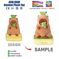Peluche Capybara Personnalisable Mignonne et Adorable, Jouet en Peluche Vert Banane Kawaii, Cadeaux d'Anniversaire et de Fêtes, Vente en Gros OEM ODM