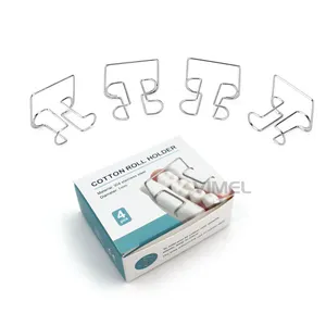 4 unids/caja portarrollos de algodón Dental Clip de acero inoxidable suministros de laboratorio Dental clínica ortholsolator herramienta