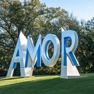 Personalizado al aire libre jardín decoración moderna grande 304/316 SS polaco letra estatua soporte gigante letra "<span class=keywords><strong>AMOR</strong></span>" escultura de acero inoxidable - Product Image 3