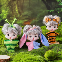 2.5 pouces Expression Animal poupée Mini Simulation vêtements de nuit fête Joint mobile décoration mignon poupée cadeau enfants jouets