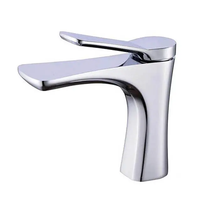 grifos de lavabo New deck mounted hot and cold bathroom single handle brass Chrome plating Basin faucet