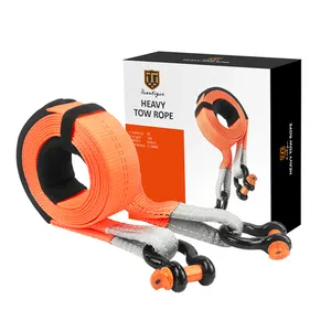 Heavy Duty Polyester Khẩn Cấp 8T Max Tải Offroad Tàu Xe Khẩn Cấp Tow Rope Đối Với Thiết Bị Nặng