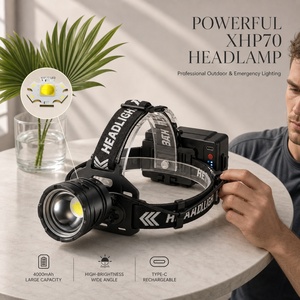 Lampe frontale LED super lumineuse <span class=keywords><strong>1000</strong></span> lumens P70, zoomable, rechargeable, étanche, pour le camping - Product Image 4