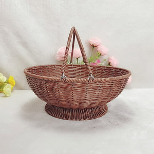Cesta de frutas tejida redonda de 2.0-3.0 L con asa, hecha a mano, para almacenamiento en la cocina. - Product Image 5