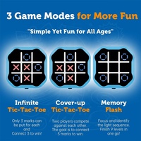 Jeu de société électronique 2-en-1 Tic Tac Toe personnalisé en gros, portable, éducatif, jouet d'apprentissage, cadeau, jeu de mémoire flash