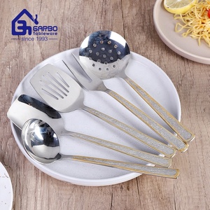 Chuyên Nghiệp Thép Không Gỉ Tiện Ích Nhà Bếp Với Vàng Xử Lý Sang Trọng Thép Không Gỉ Đồ Dùng Nhà Bếp Thiết Lập Nhà Nấu Ăn Công Cụ - Product Image 5