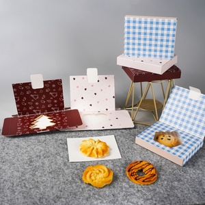 Sunshine Christmas Personal Customization Printing Gift 3 Grid Cookies <b>Box</b> <b>Brown</b> Kraft Paper Sliding Mooncake Pastry Cookies <b>Box</b> - Product Image 1