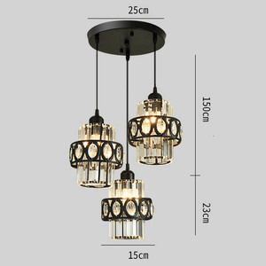 Factory Nordic <b>Light</b> Fixture 3 Heads <b>Dining</b> Room Ceiling Chandelier Restaurant Crystal Pendant Lighting for Kitchen Island - Product Image 2