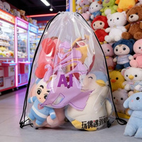 Sacs à cordon transparents en plastique personnalisés OEM/ODM, sacs à dos à cordon pour peluches, poupées et machines à griffes pour magasins