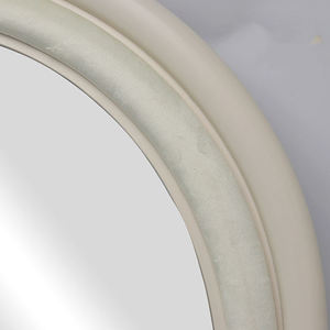 Specchio <span class=keywords><strong>da</strong></span> <span class=keywords><strong>Parete</strong></span> Ovale Bianco Crema con Doppia Cornice a Forma di Capsula, Moderno e Minimalista per Bagno, Ingresso, Arredamento Casa, Vendita all'Ingrosso - Product Image 2