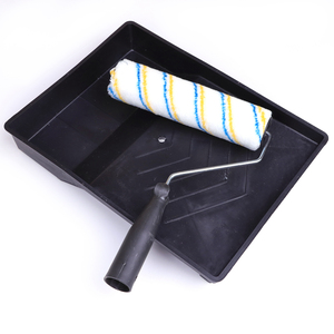 Blue & Yellow Striped <b>Paint</b> <b>Roller</b> and Tray Set - 9 Inch - Product Image 1