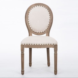 Silla de Comedor de Madera Maciza con Respaldo Redondo Estilo Americano Vintage, Silla de Diseño Europeo Minimalista para Cafetería y Hotel - Product Image 1
